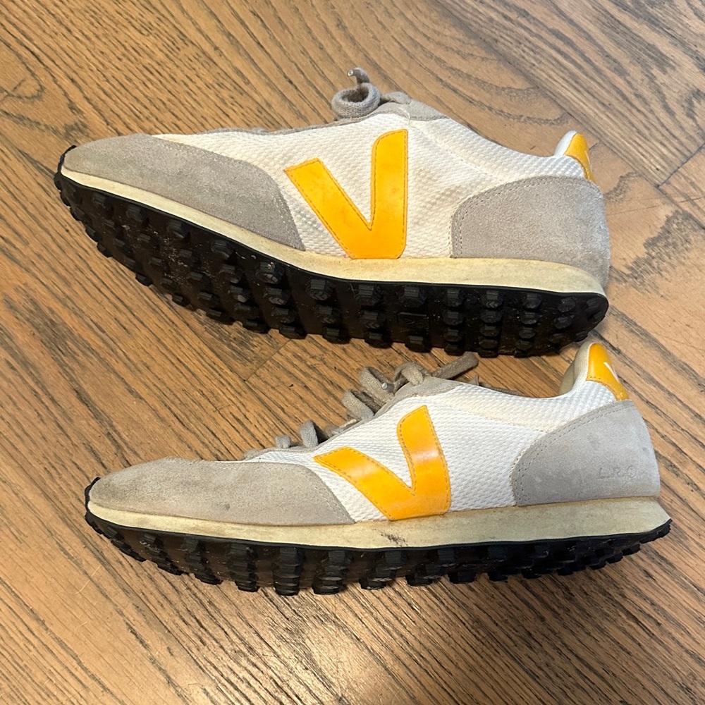 Veja White and Orange Sneakers